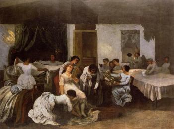 Gustave Courbet : Dressing the Dead Girl (Dressing the Bride)